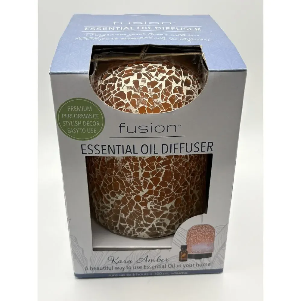 Oil Diffuser Fusion Kara Amber Ultrasonic Essential 100 mL volume New in box